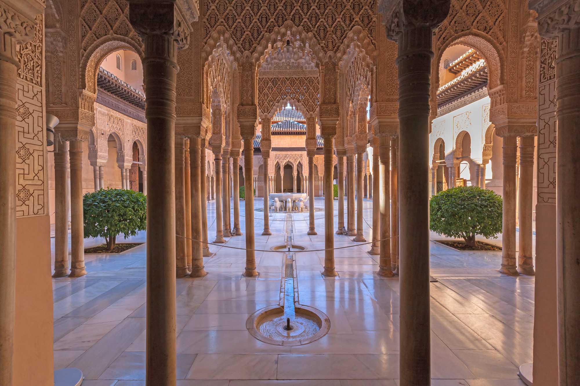 Famous Alhambra is a palace and fortress complex located in Granada, Andalusia, Spain