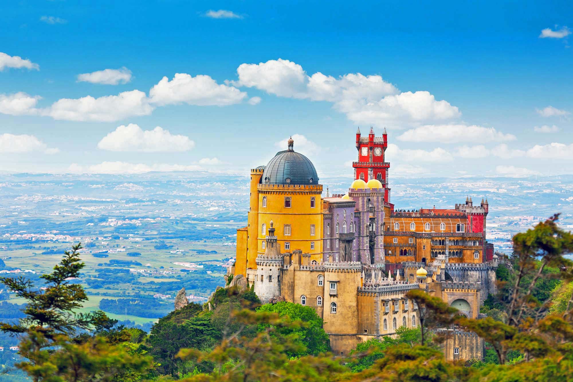 Aerial view of Palace da Pena - Sintra, Lisboa