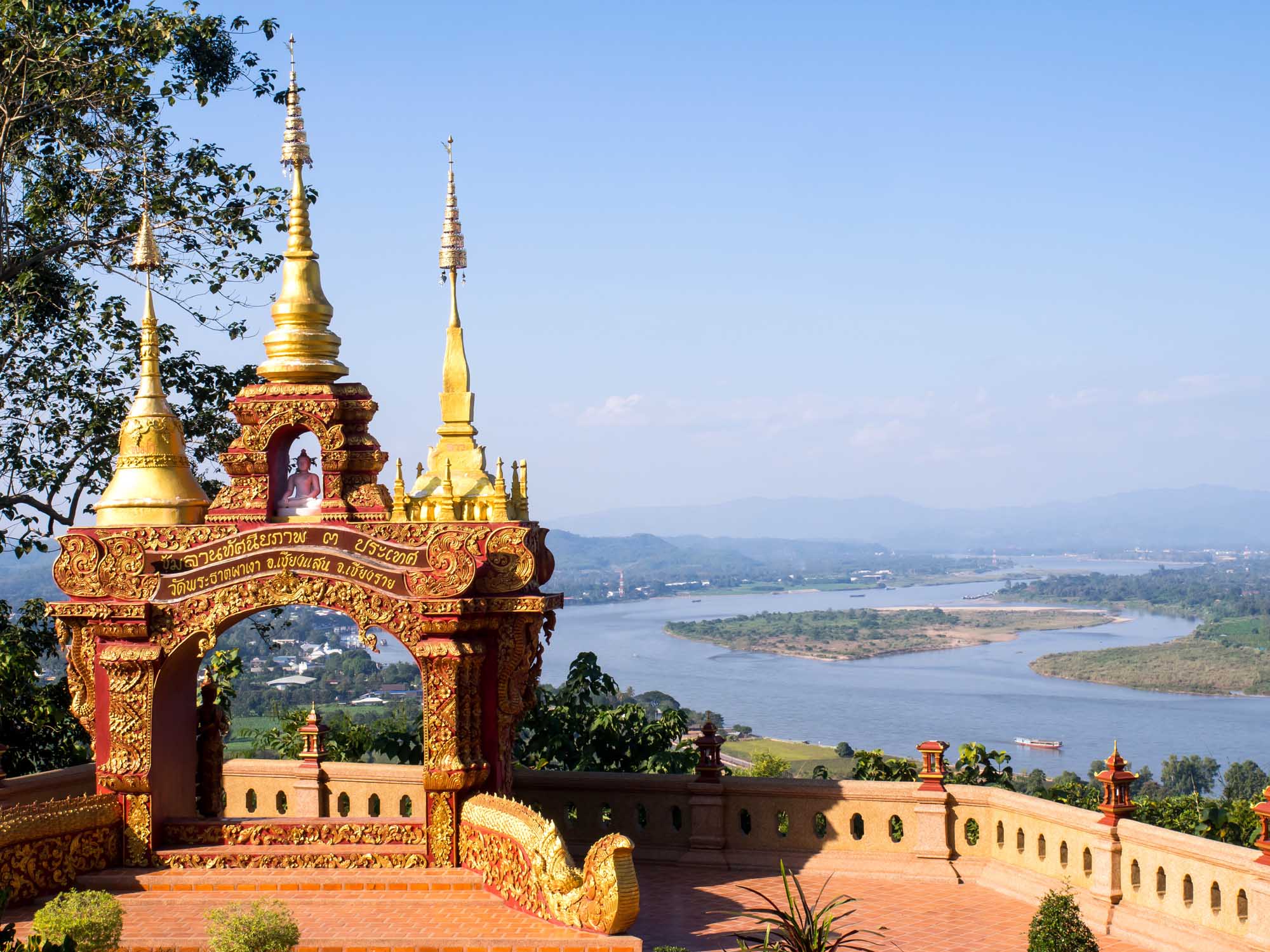 Golden triangle viewpoint is border of three countries, Thailand, Laos and Myanmar.