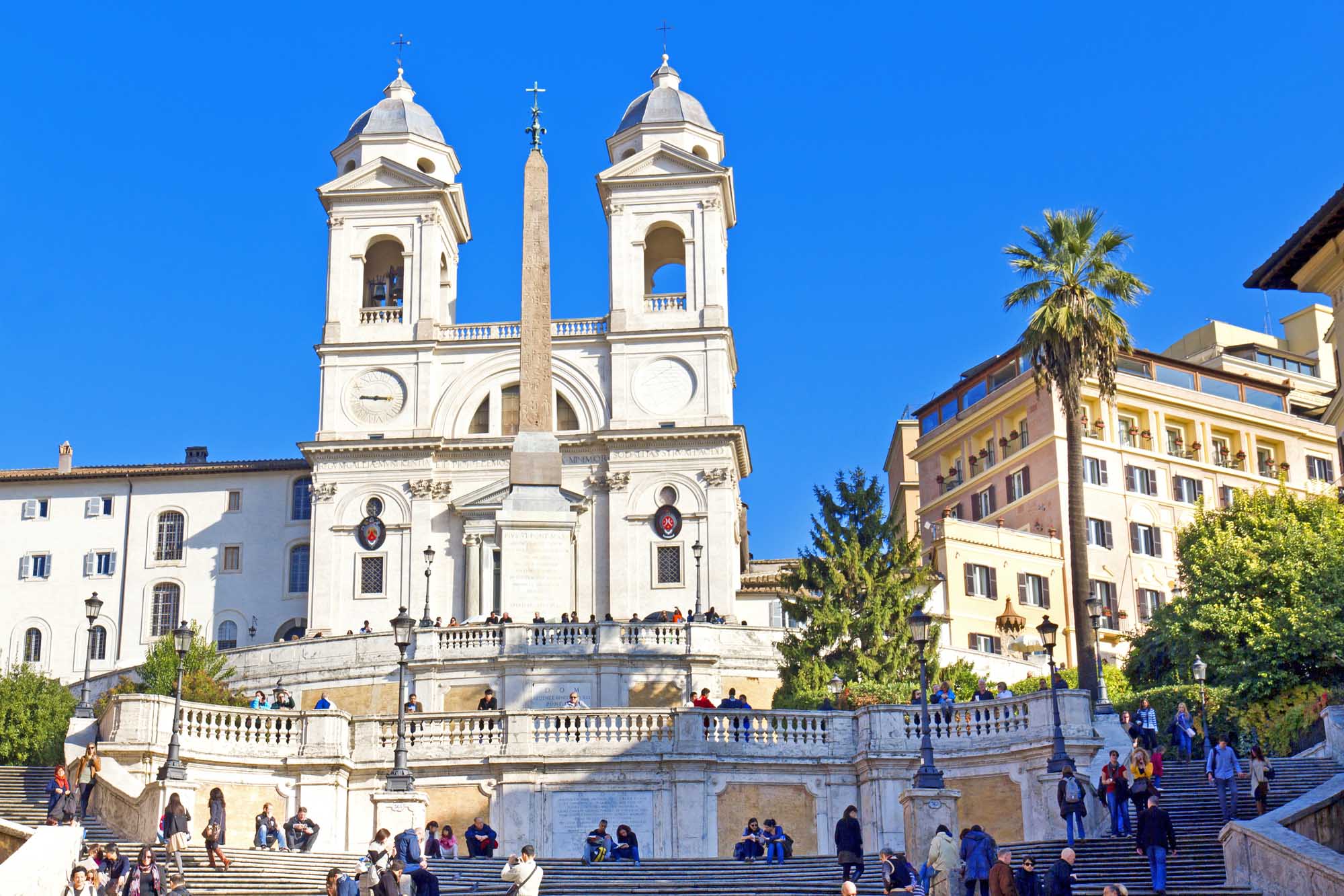 The famous Spanish Steps at morning, Rome, Italy