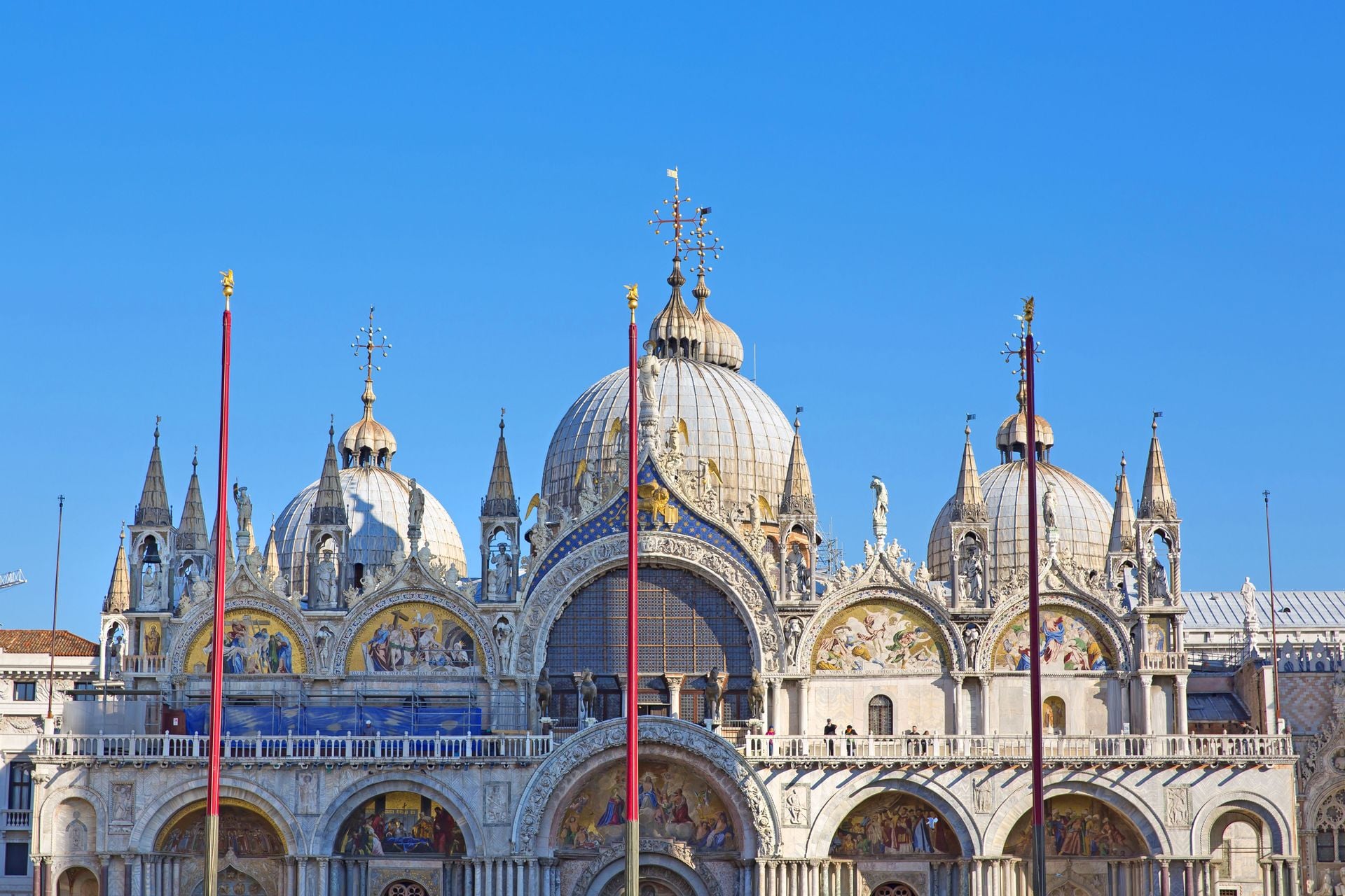 The Patriarchal Cathedral Basilica of Saint Mark at the Piazza San Marco. St Mark's Square, Venice, Italy