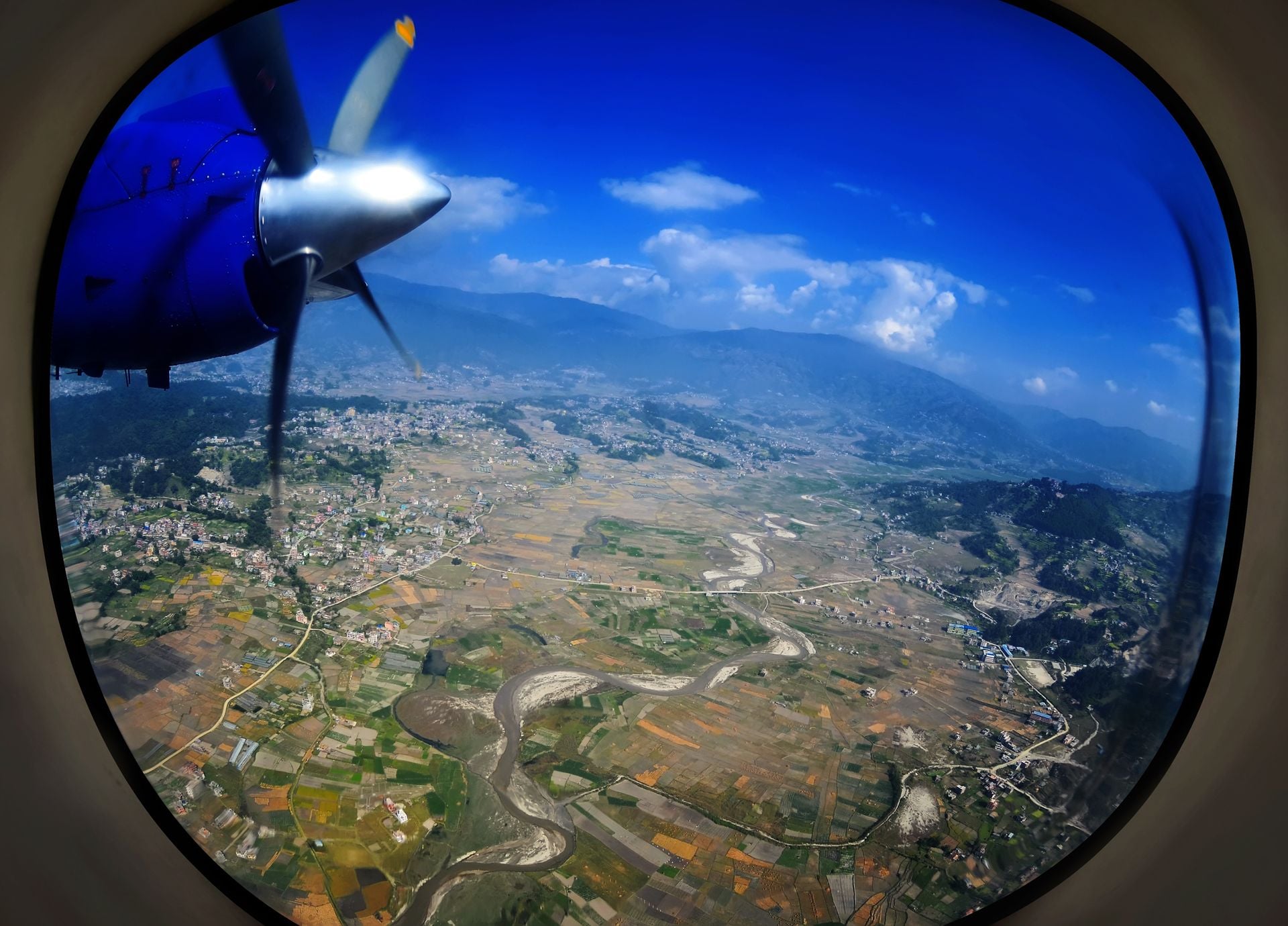 Earth and sky - view from an illuminator