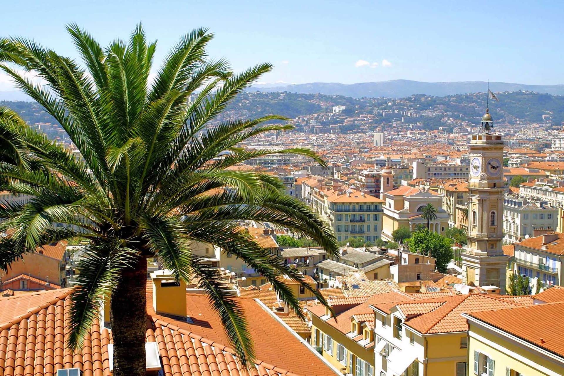 Bird view panorama of Nice, France