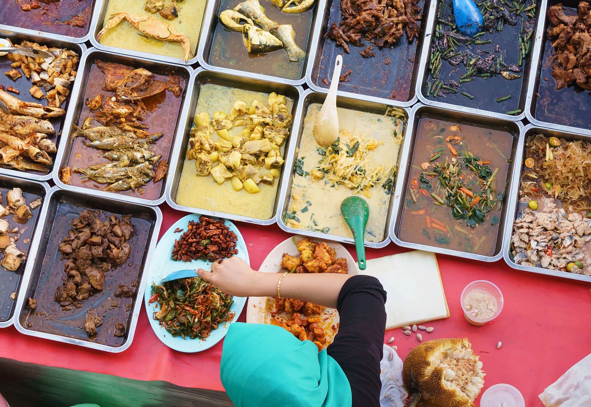 Variety of delicious Malaysian home cooked dishes