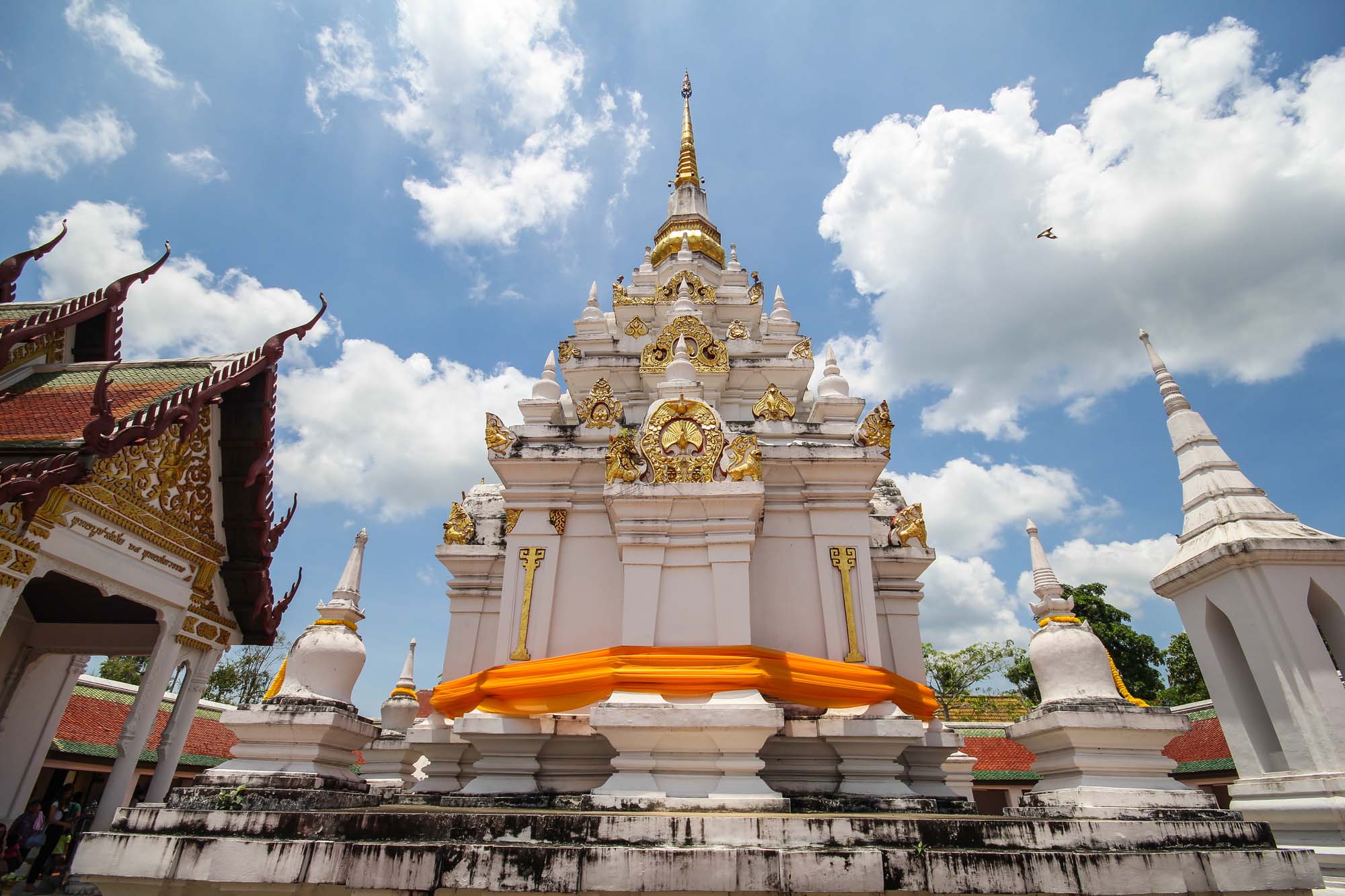 Pagoda in Srivijaya style at Pra Borommathat Chaya Temple in Chaiya, Surat Thani,Thailand