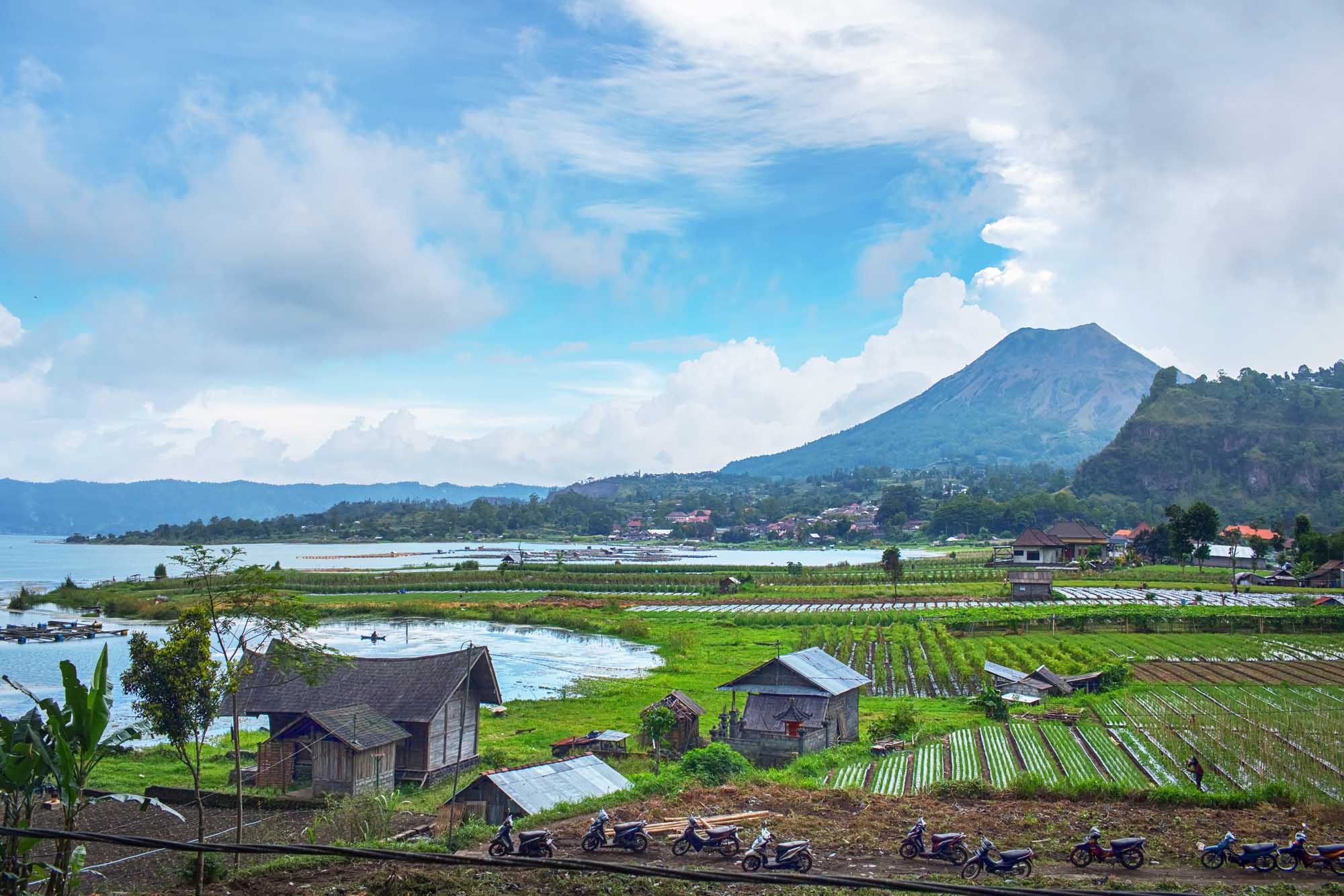 Landscape of Batur volcano on Bali island, Indonesia