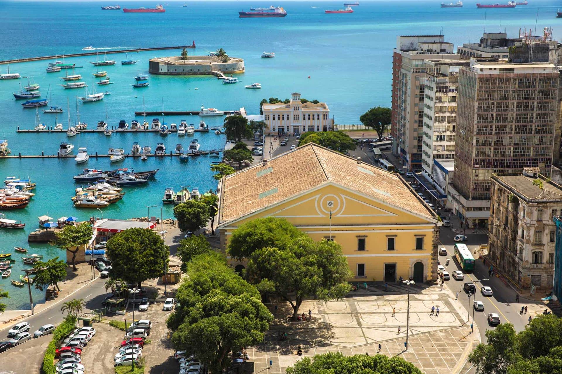 Aerial view of Salvador City in Bahia, Brazil