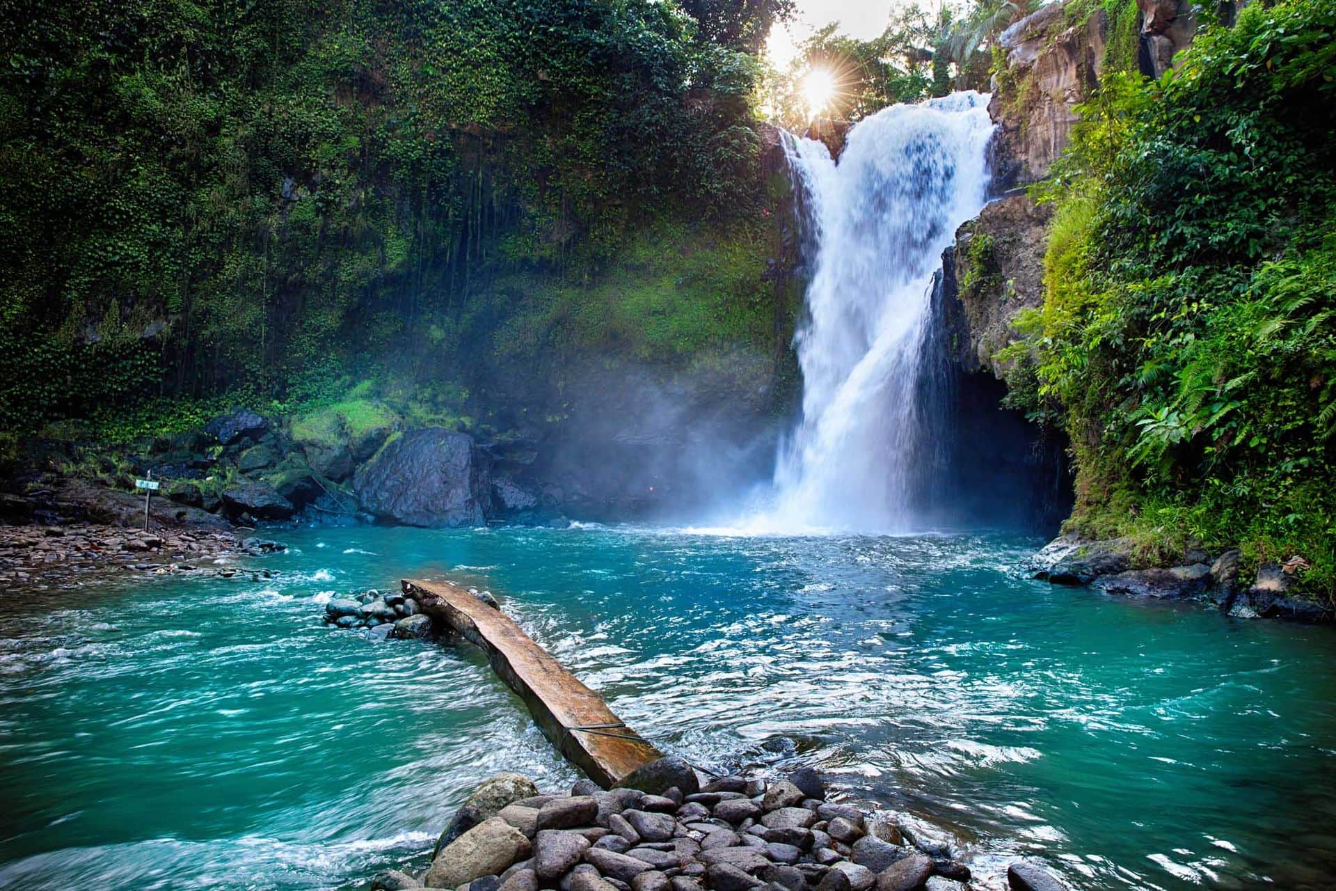 Tegenungan Waterfall it is one of places of interest of Bali / Secret Bali jungle Waterfall / Bali, Indonesia