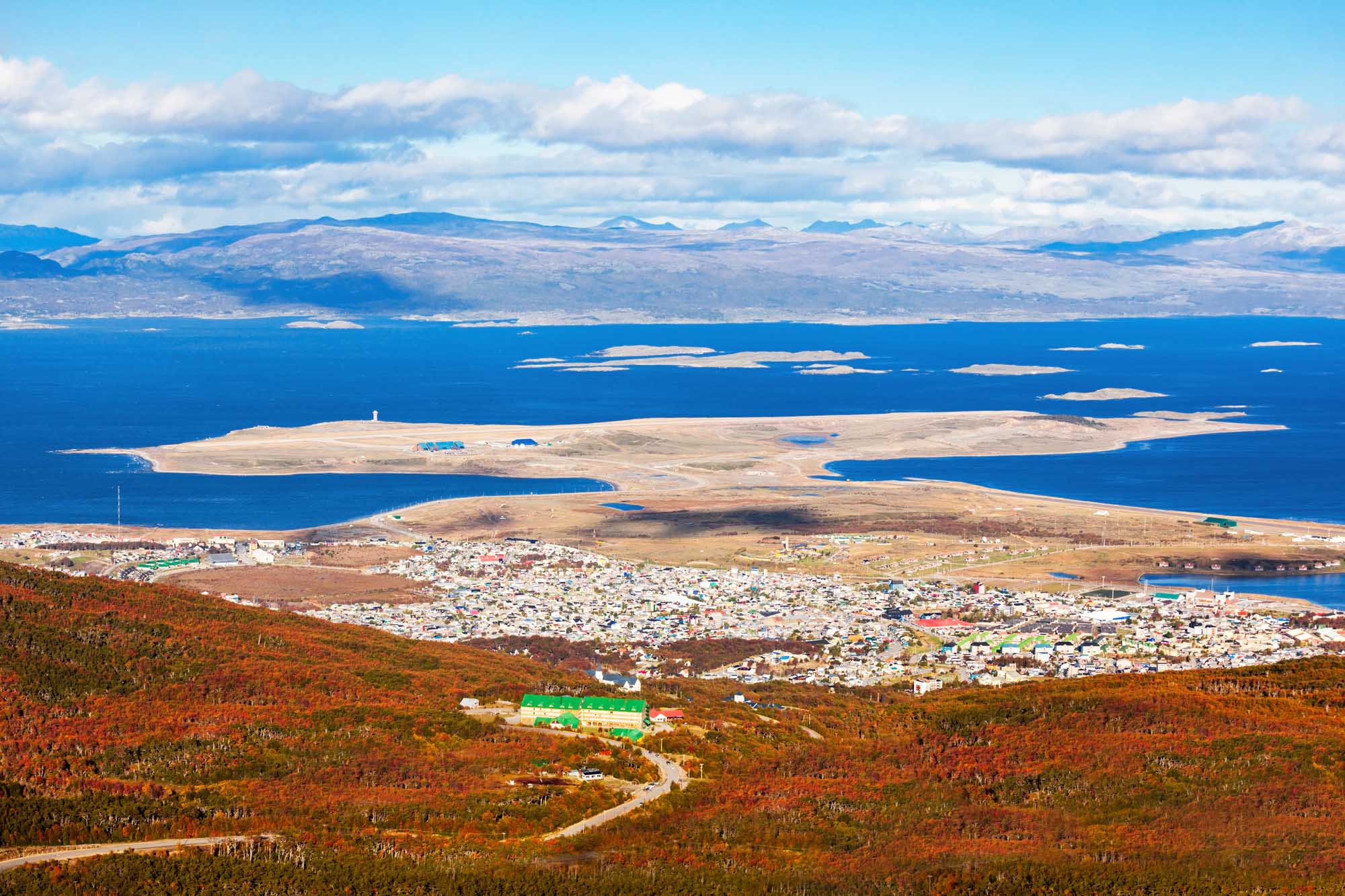 Ushuaia aerial view from the Martial Glacier.