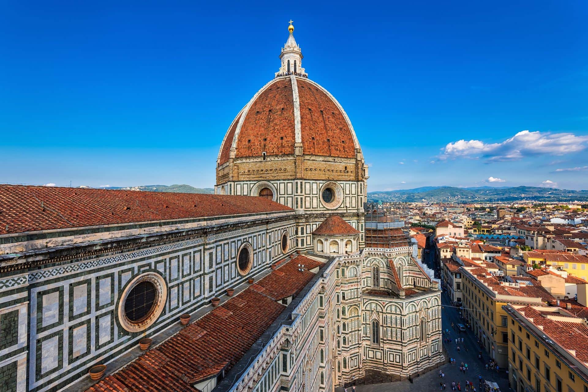 Florence Duomo. Basilica di Santa Maria del Fiore (Basilica of Saint Mary of the Flower) in Florence, Italy. Florence Duomo is one of the main landmarks in Florence, Italy
