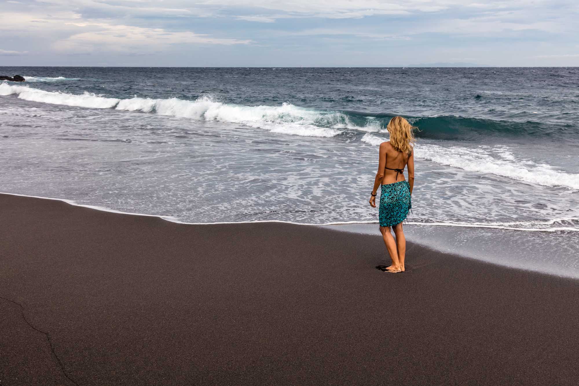Black sand beach of Lovina, Bali Island, Indonesia