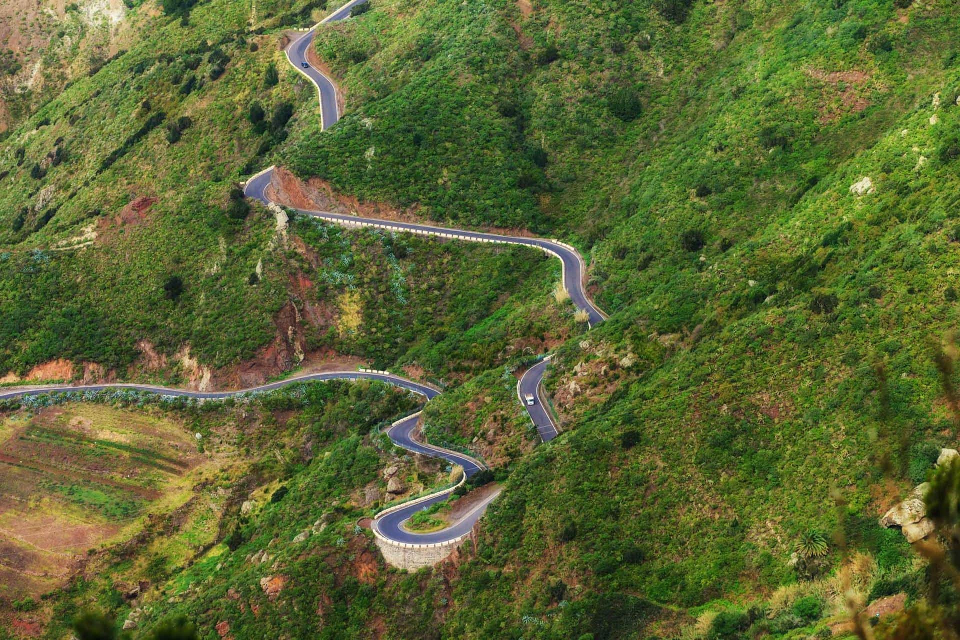 Beautiful mountain landscape on tropical island Tenerife, Canary in Spain.