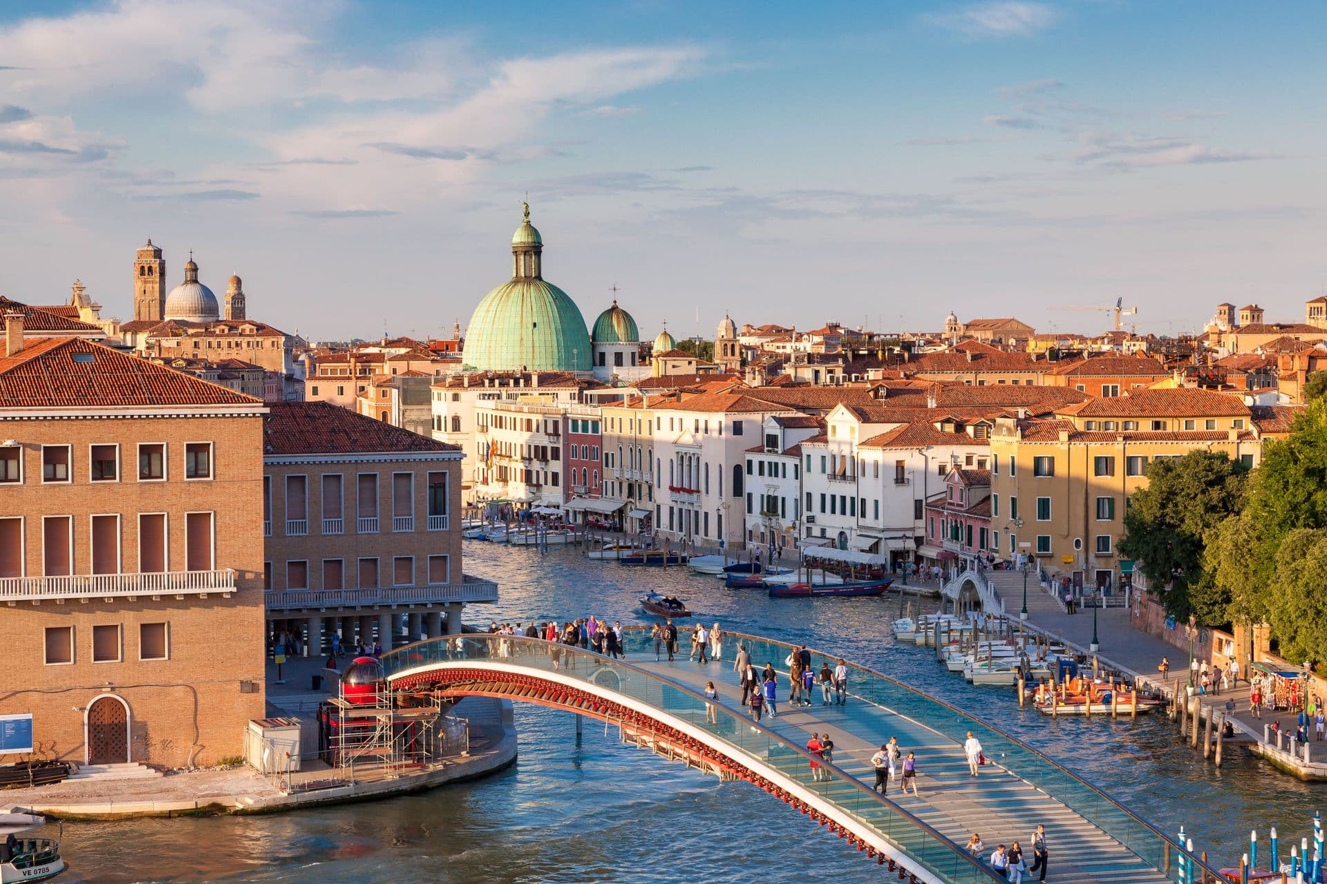 Aerial view of Venice at sunset, Italy