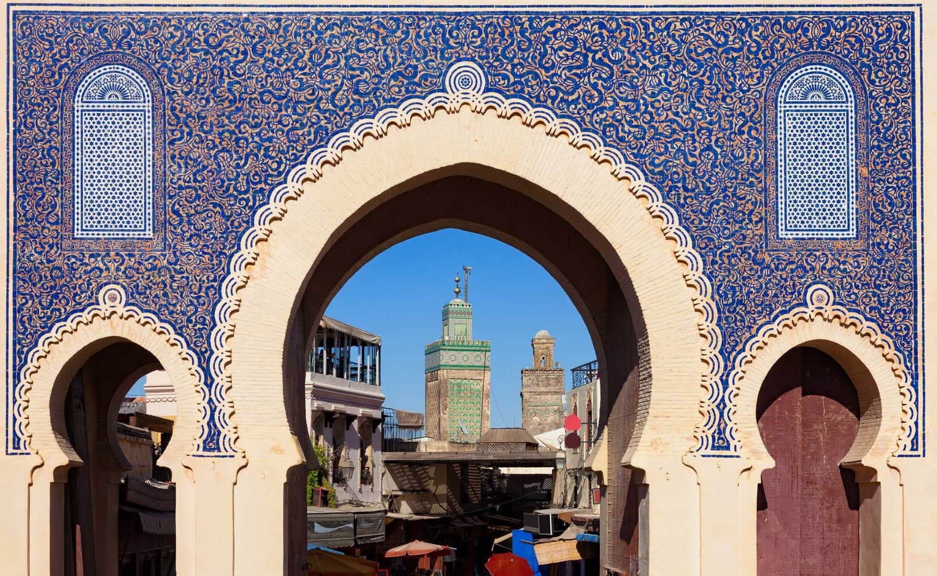 Bab Bou Jeloud gate (or Blue Gate) in Fes el Bali medina, Morocco