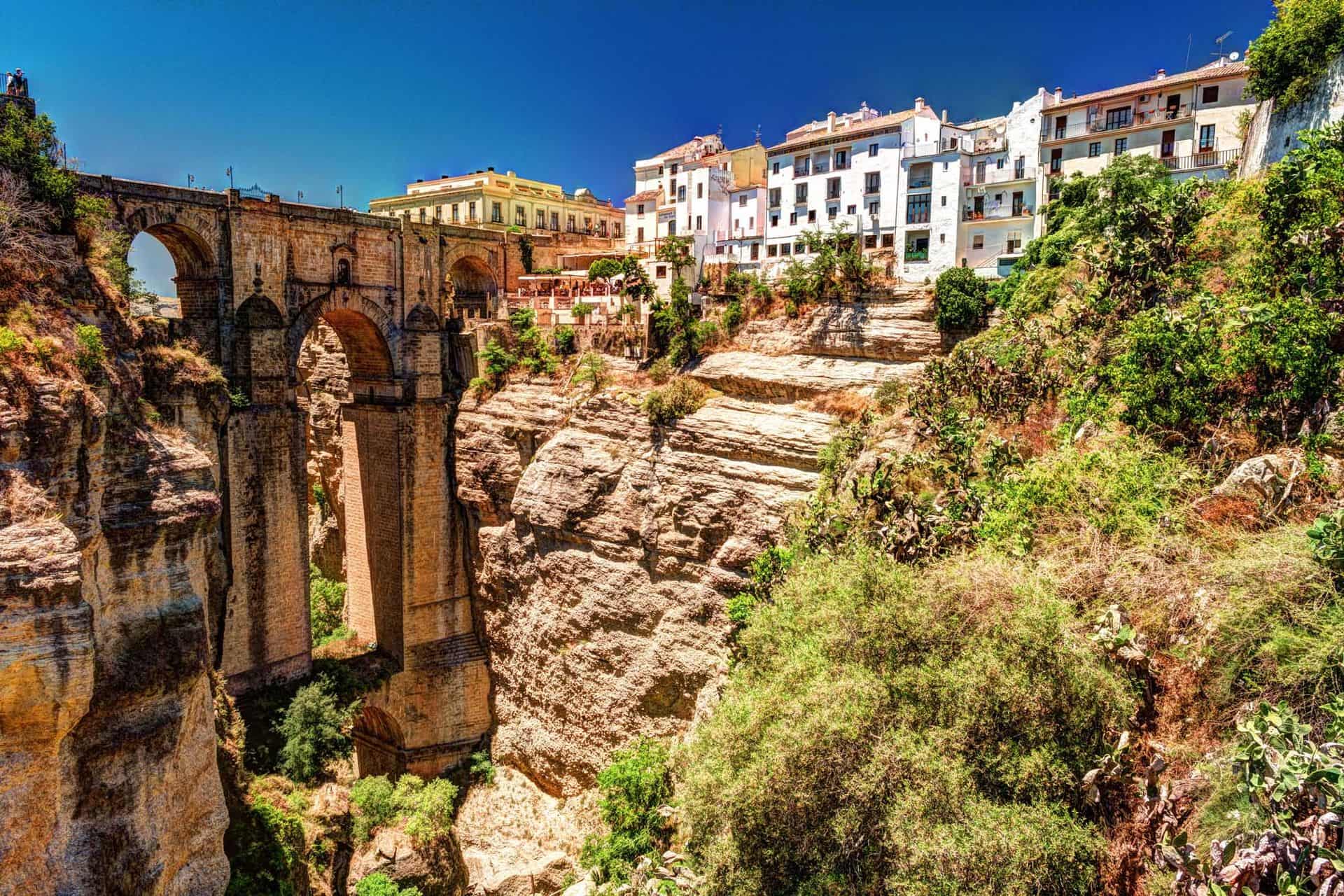 Ronda, Spain, a landscape with the Tajo Gorge.