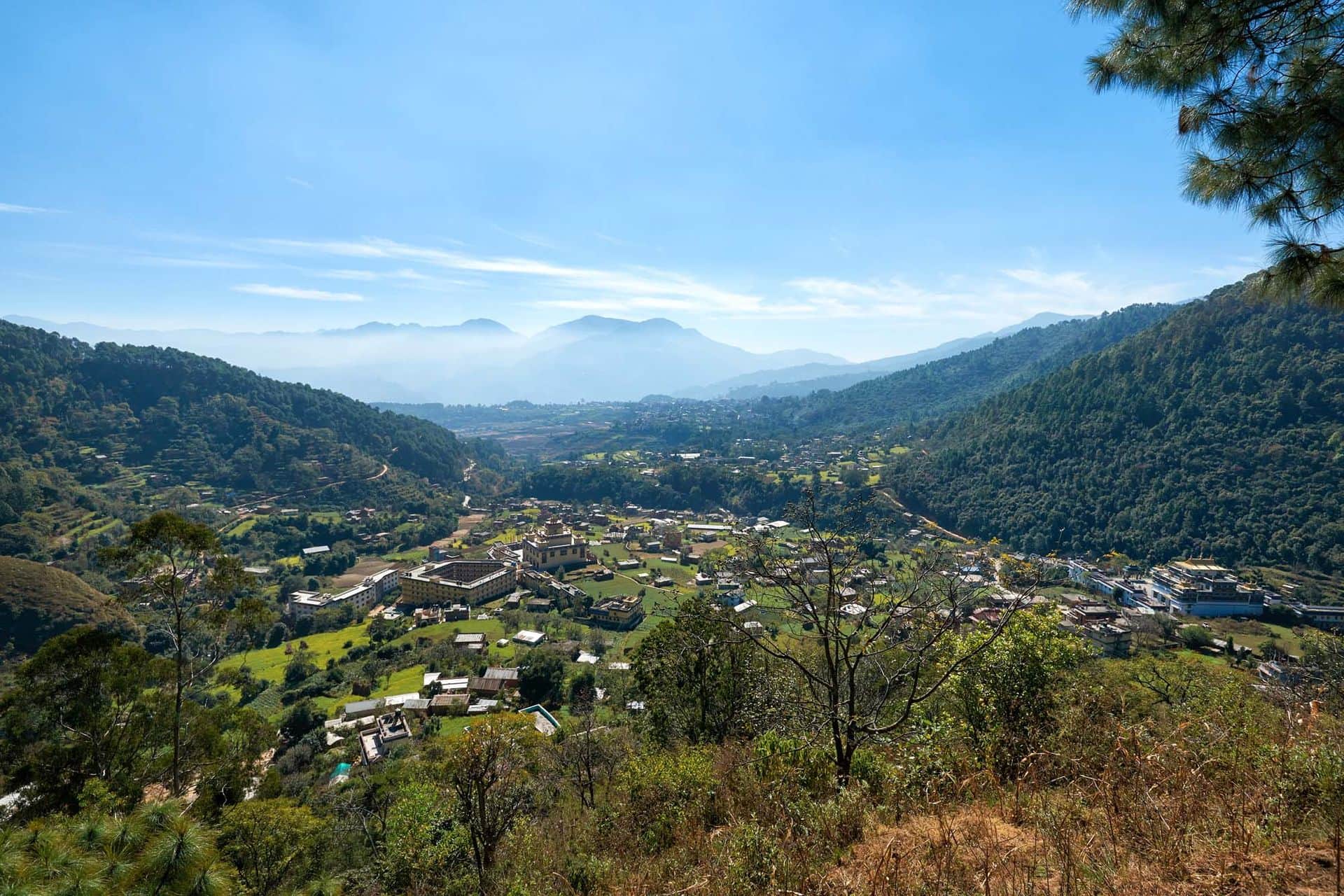 Dakshinkali valley with many buddhist monasteries in Nepal