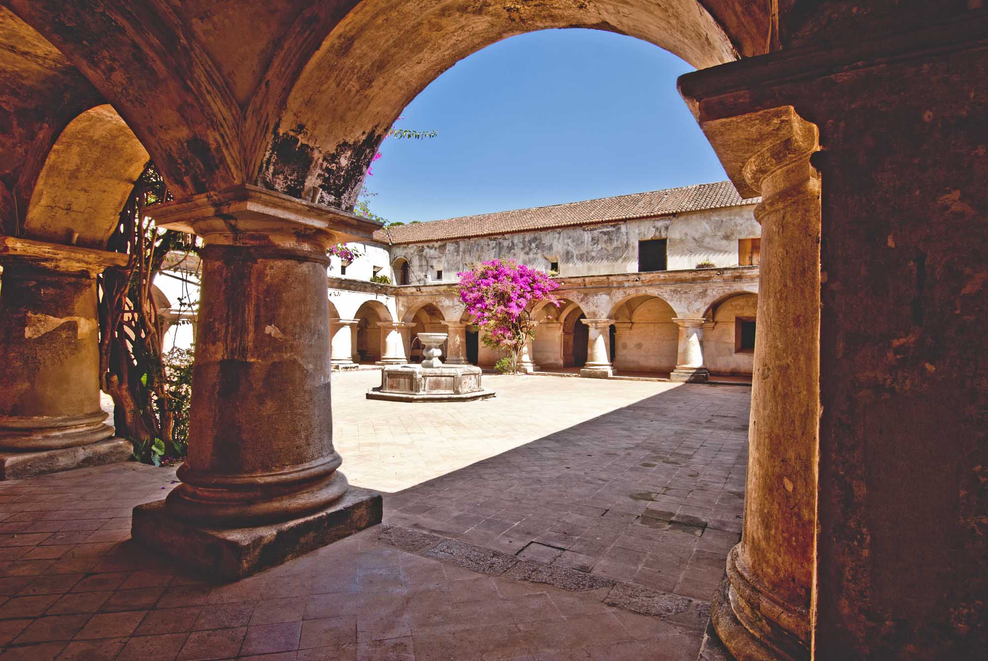 Courtyard of Capuchins Monastery in Antigua de Guatemala, Guatemala