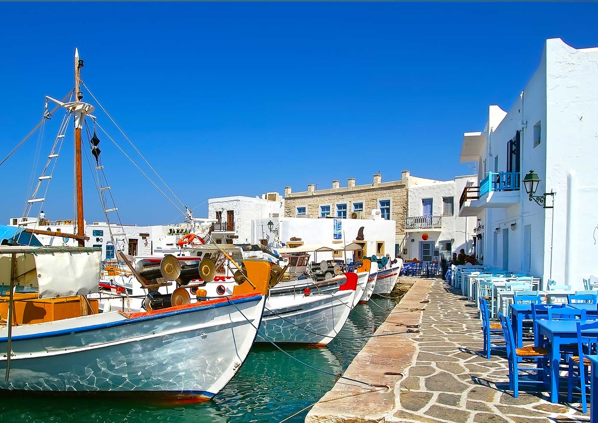 Greek fishing village in Paros Naousa Greece