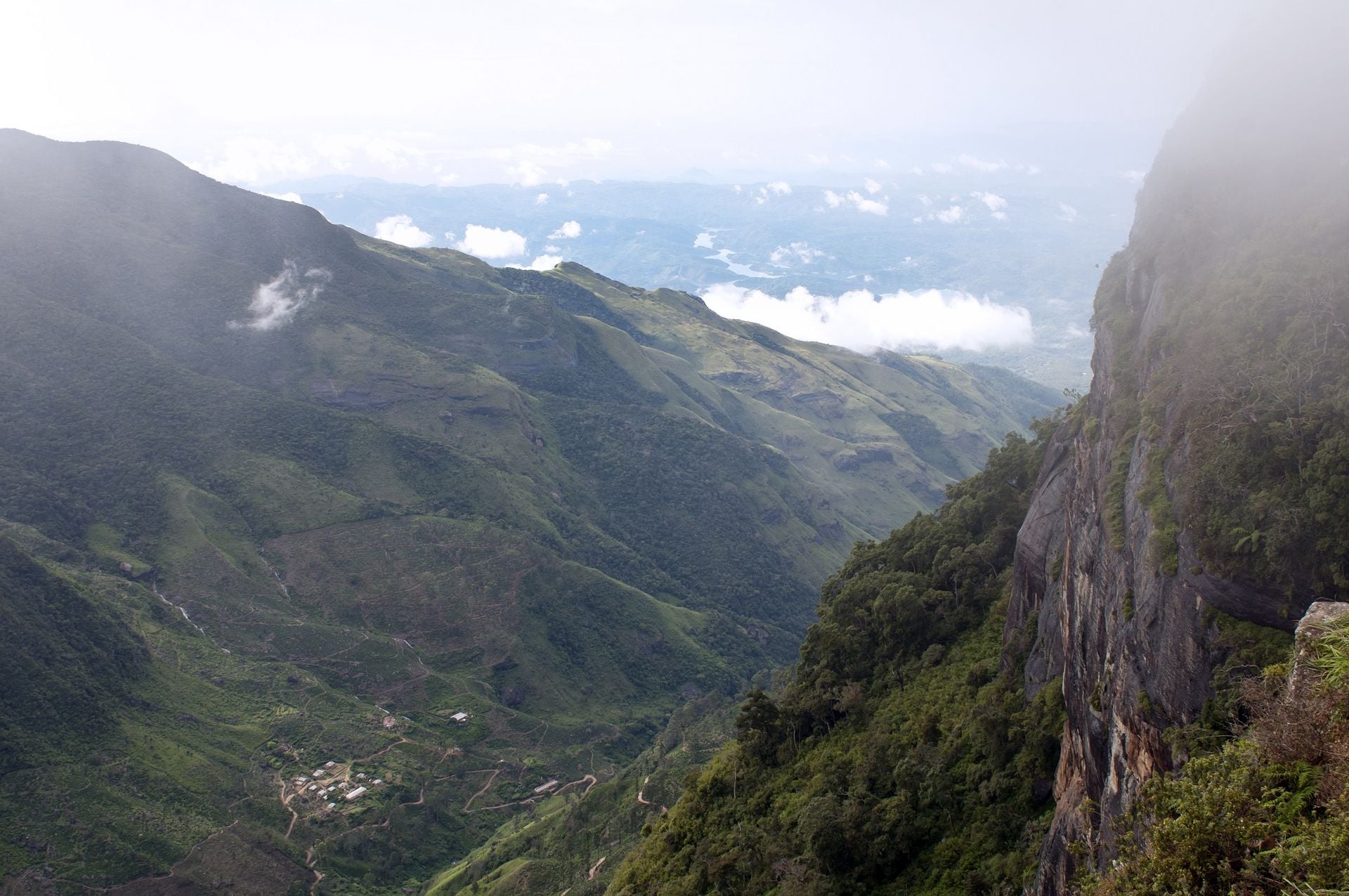 World's End, a precipice within the park. Horton Plains National Park. Sri Lanka