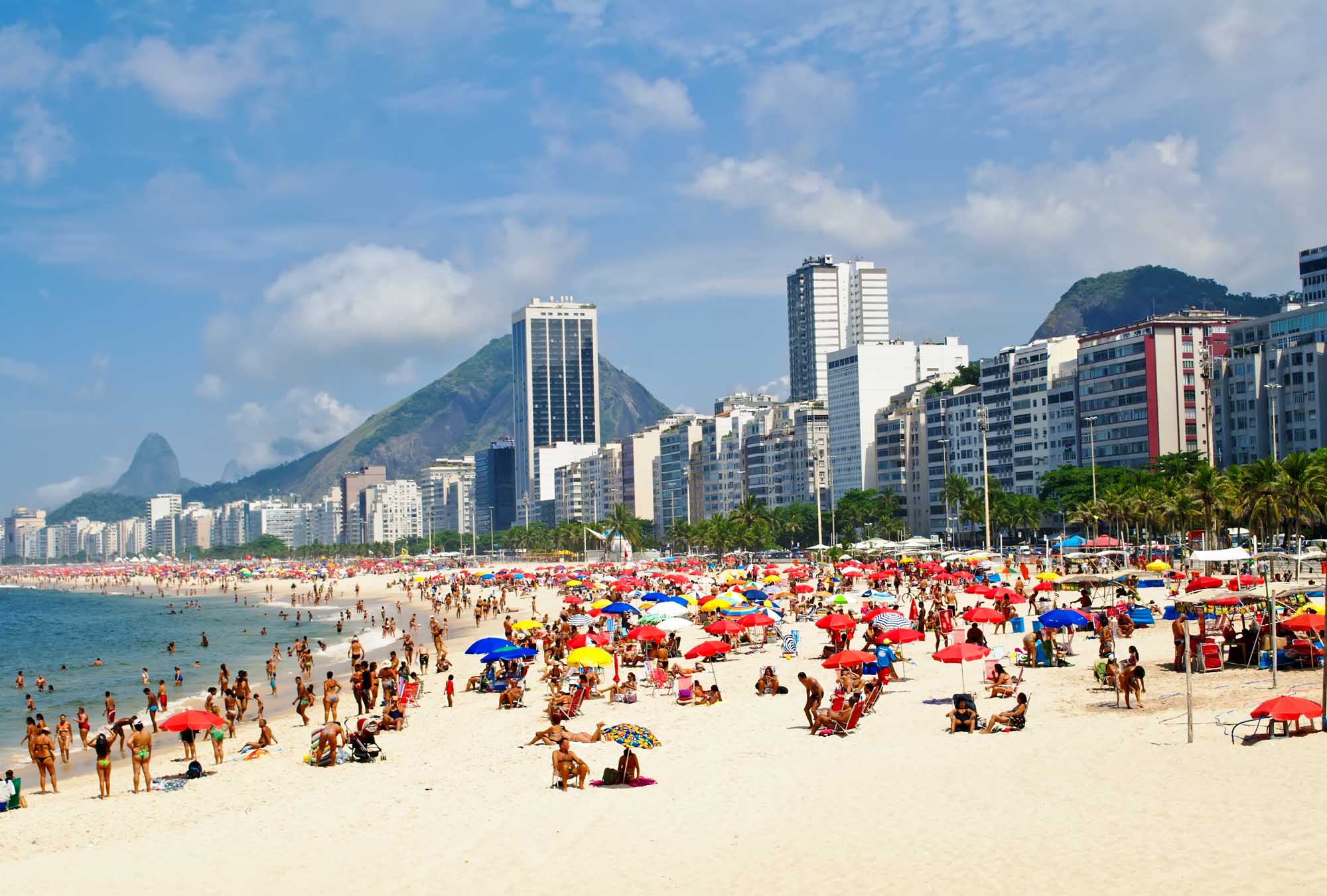 Beach Leme and Copacabana in Rio de Janeiro